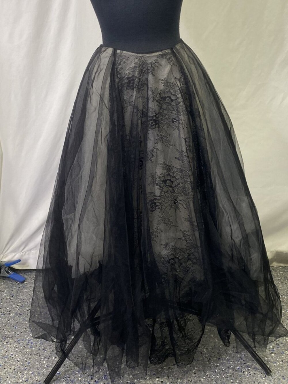 NWT~Essential Elements Chicago~ Black Tulle/Net Gothic Skirt~OSFM